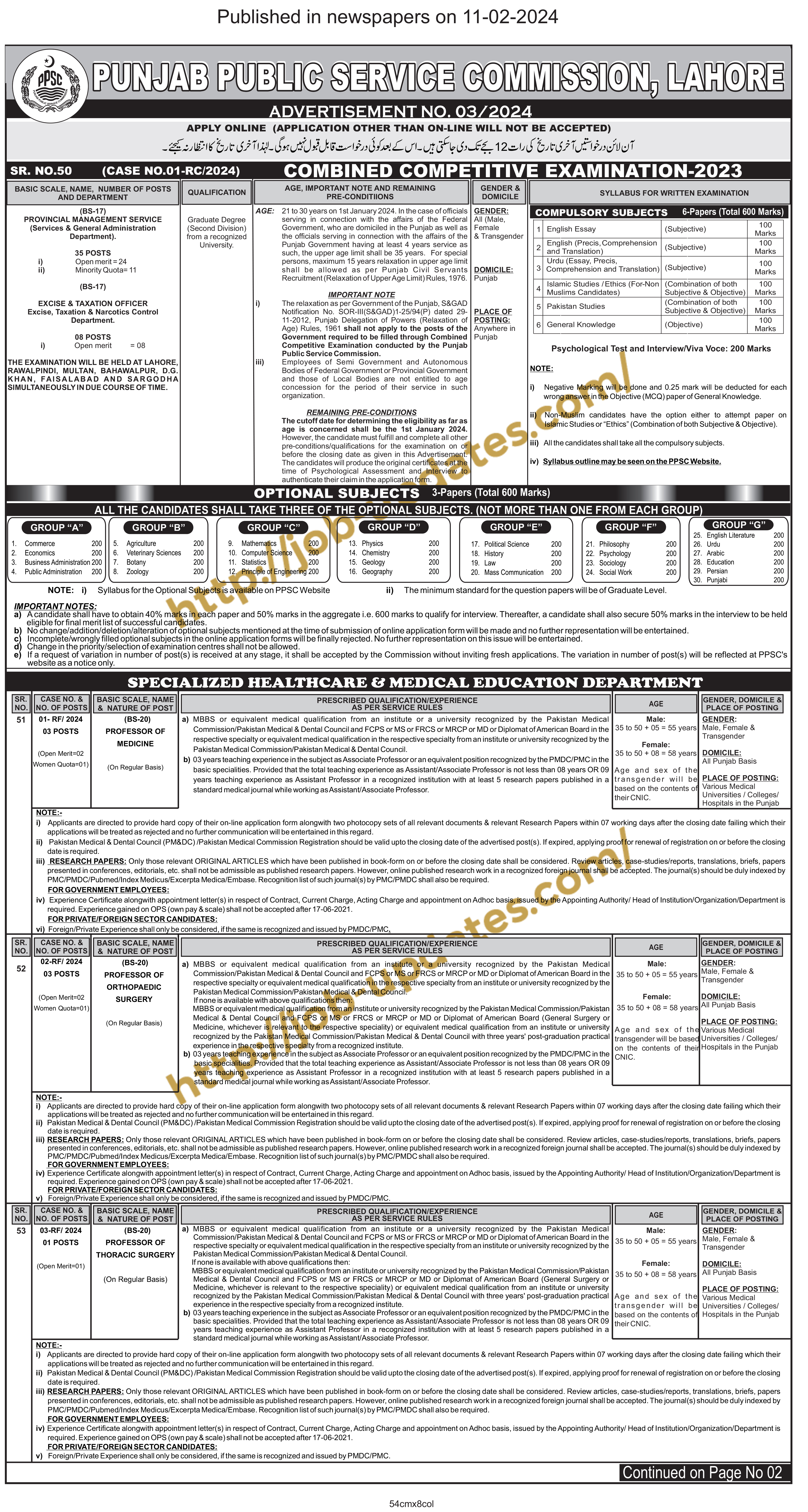 Punjab Public Service Commission PPSC - 3 (01)