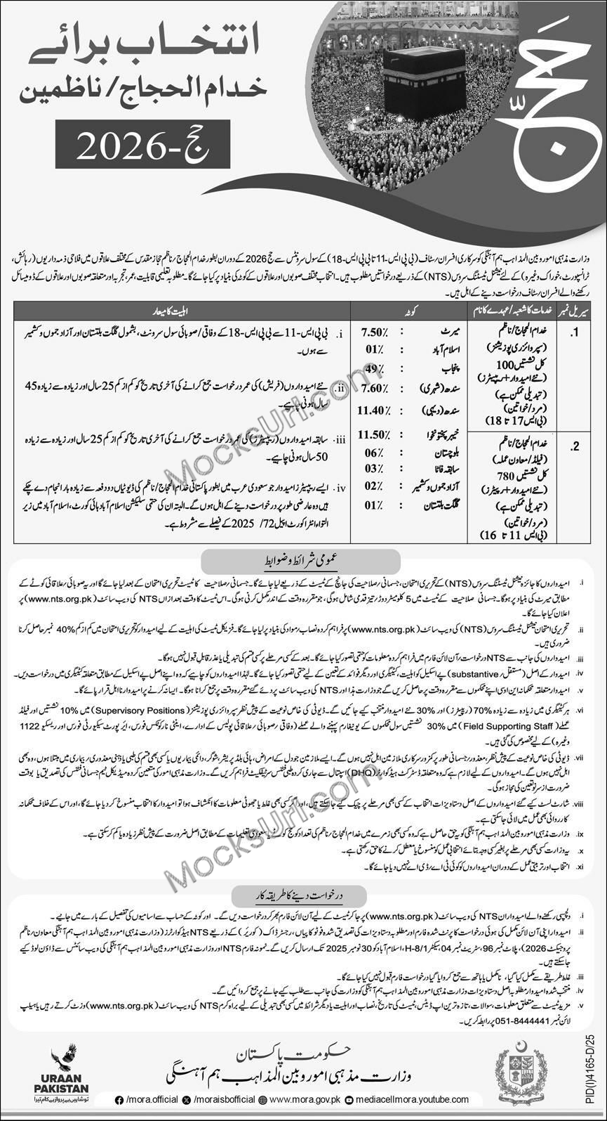 Khudam-al-Hajjaj / Nazmeen for Hajj 2026 Jobs