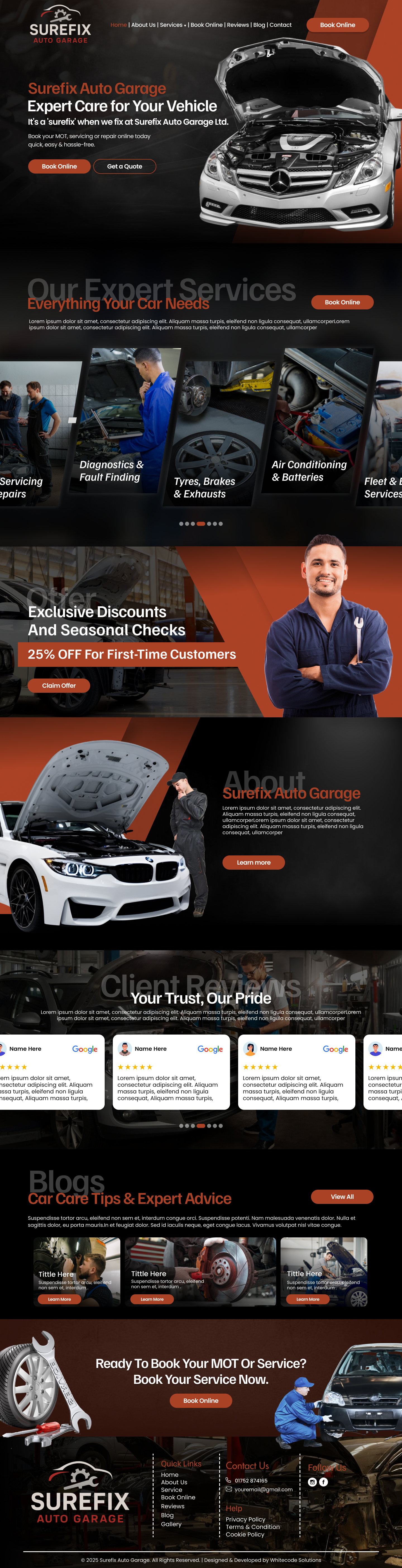 Modern Automotive Website Template Mockup